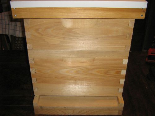 Pine double box 10 frame beehive one deep box and one medium box
