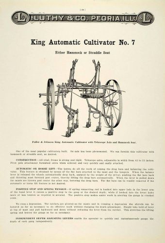 1912 Ad Antique Fuller &amp; Johnson King Automatic Cultivator No. 7 Farm LAC2
