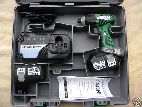 Hitachi wh18dl 18 volt 1/4 impact kit,2 ebm1830 battery,uc18yrl charger case 18v for sale