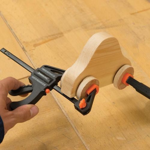 2PC Silverline 150mm Quick Bar Ratchet Clamps Grip Rapid Carpentry DIY Modelling