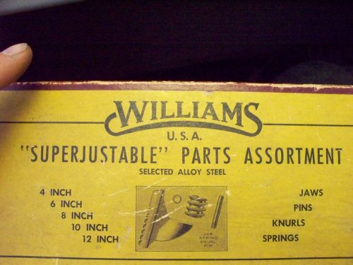 Williams super adjustable 10 inch wrench repair kit new jaw knurl spring partial