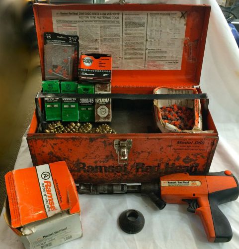 Ramset D60 Red Head Powder Actuated Gun with Loads, Fasteners, and Tool Box