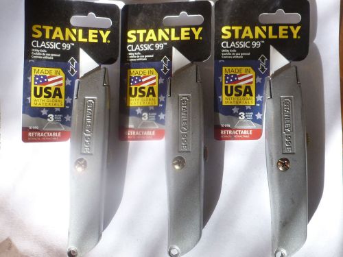Lot of 3 Stanley 99E/Classic99 Retractable Utility Knife  6&#034; Heavy Duty  New