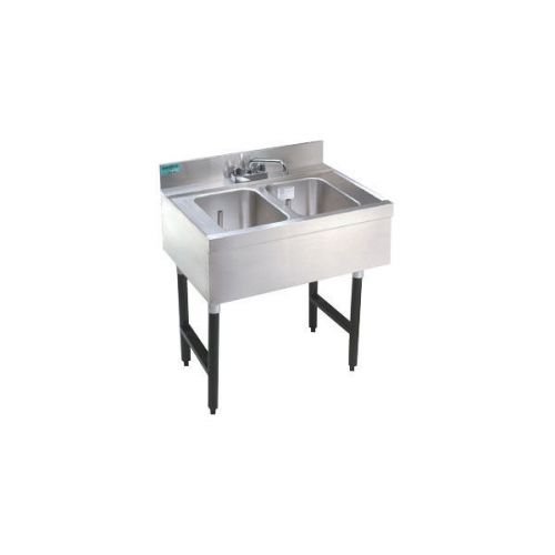 Stainless steel bar sink - 23&#034; - two compartment for sale