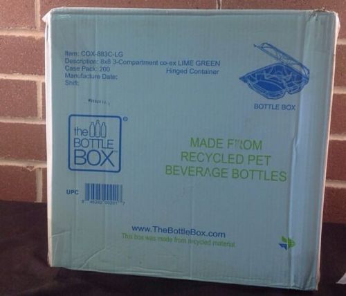 The Bottled Box 8 x 8 Hinged Containers Take Out To Go 200Qty * New * Make Offer