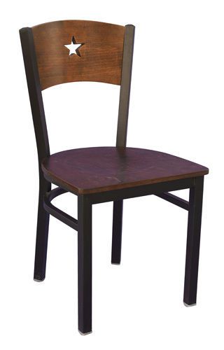 Metal &amp; wood restaurant chair star back lot of 40pcs for sale