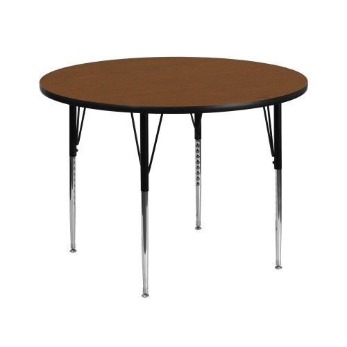 Flash furniture xu-a42-rnd-oak-h-a-gg 42&#039;&#039; round activity table with 1.25&#039;&#039; thic for sale