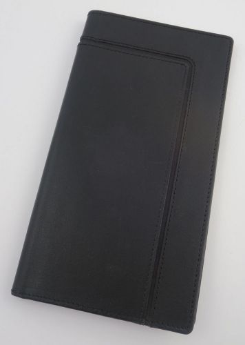 Black guest check holder waiter card cash bar restaurant server leather swing for sale