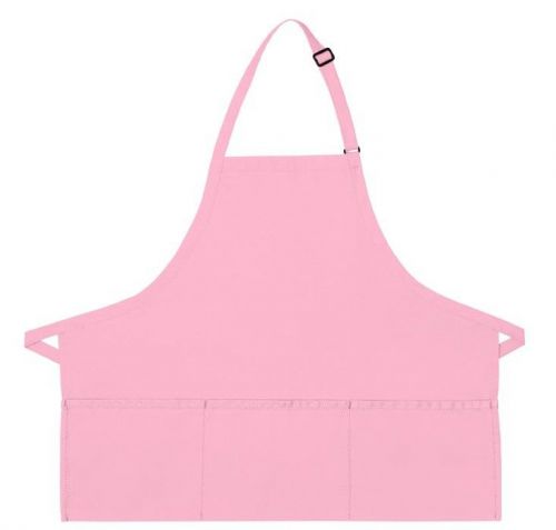 Pale pink bib apron 3 pocket craft restaurant baker butcher adjustable usa new for sale