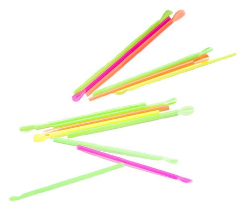 Snow Cone Spoon Straws 1000 count wrapped neon colors 8 inches long