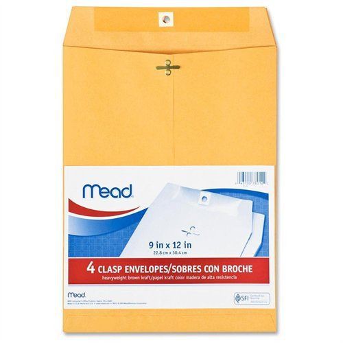 Mead Heavyweight Clasp Envelopes - Clasp - #90 [9&#034; X 12&#034;] - Kraft - (mea76012)