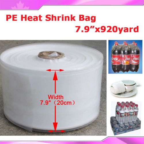 7.9&#034;x3018ft pe heat shrink wrap film tubing rolls packing shipping 071091 for sale