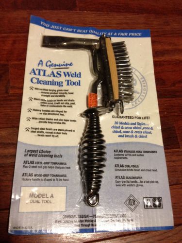 Atlas Model A Dual-Tool Chisel &amp; Brush Hammer, 12&#034;, Coiled Steel Handle