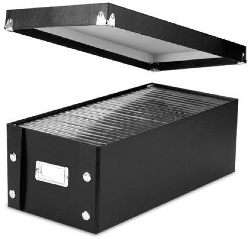 Snap-N-Store DVD Storage Boxes, 15.5 x 5.5 x 7.625 Inches, Black, 2 Boxes per