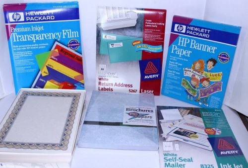 Stationery and More, Huge Paper Lot, Banner, Labels, Mailer, Certificates, More