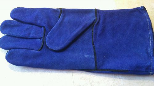 Blue leather welding gloves for sale
