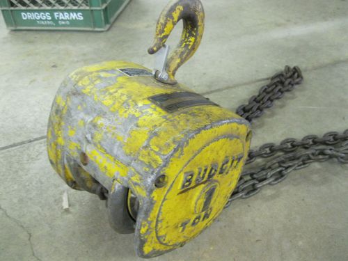 BUDGIT 1 TON CHAIN FALL HOIST 12FT LIFT Made My Manning Maxwell &amp; Moore