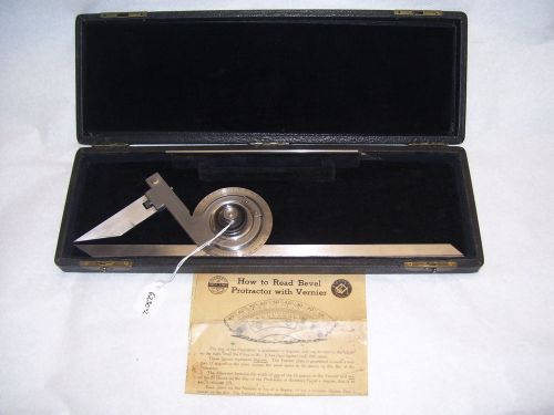 Protractor, Starrett No. 364 Bevel Protractor with original storage box, USA