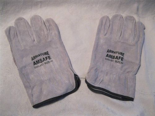 4 Pair Armature Amsafe Cow Split Driver Gloves - Size Medium - Color Gray
