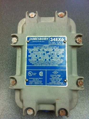 Jamesbury 34EX6 Explosion Proof Snap Switch 10 A 1/3 HP 25/250VAC