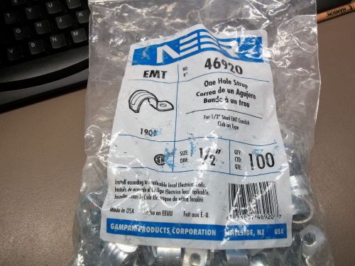 Neer emt (46920) one hole strap 1/2&#034; qty. 100 for sale