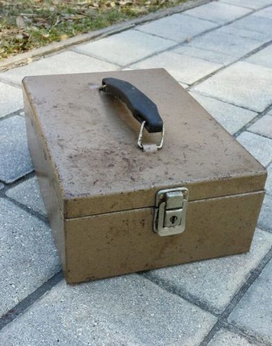 Vintage Light Brown Metal File Box 8 x 11 inches~ upcycle paint STORAGE