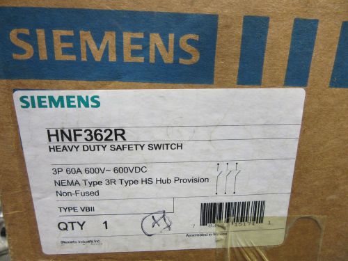 Siemens HNF362R Heavy Duty Safety Switch 3 Pole 60 Amp 600V NEW!!! Free Shipping