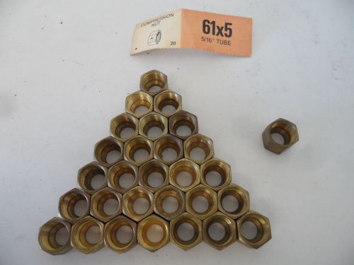 Brass Compression Nut 5/16&#034; OD Tube 61x5 Lot of 29