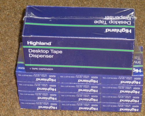 Highland Desktop Tape Dispenser with 12 Rolls of Invisible Tape NEW IN BOX