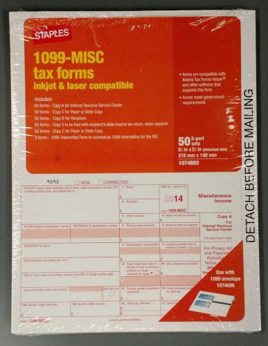 1099-MISC Tax Forms 2014 50 5-part sets | Inkjet &amp; Laser Compatible