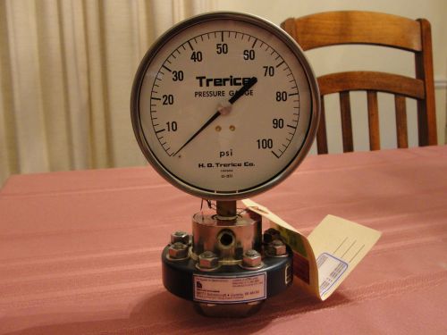 Trerice pressure gauge #52-2873 0-100 psi  plus 316 ss diaphragm seal assembly for sale