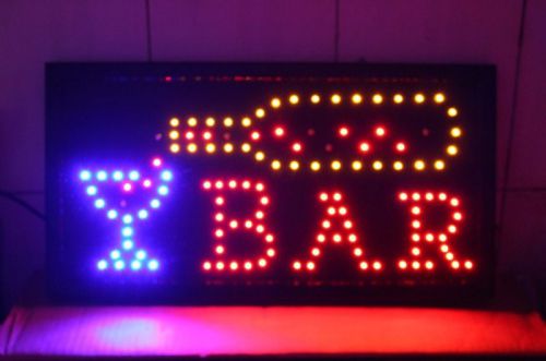 Bar LED Sign 19x10&#034; Light Pub Beer Neon Store Shop Display Animation P164