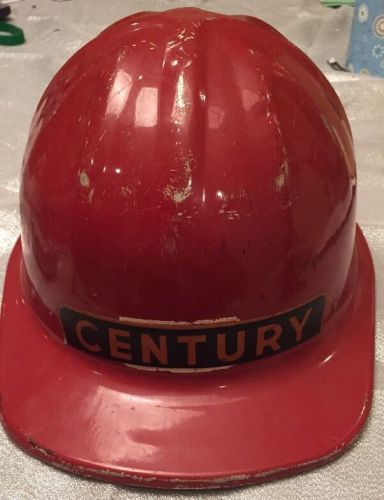 VINTAGE ALUMINUM MCDONALD T MINE SAFETY HARD HAT RED HELMET CENTURY Co.