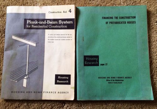 Vintage Lot of 2 Housing Research Construction House Beam Manuals Dated 1953