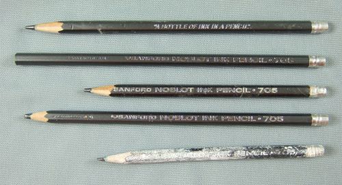 Noblot 705 pencils, 1 new plus 4 used