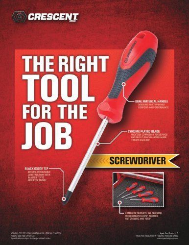 Crescent CSD56V 5/16-Inch by 6-Inch Slotted Screwdriver  Red/Black