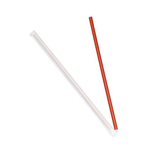 Dixie (1200 per Carton) Wrapped Giant Straws in Red Set of 2