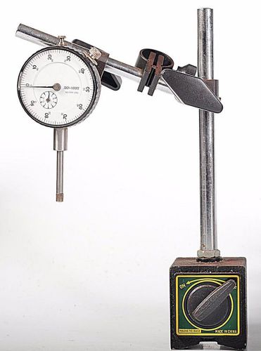 Magnetic Indicator Base Stand with .001 Indicator Gage. Great Condition.