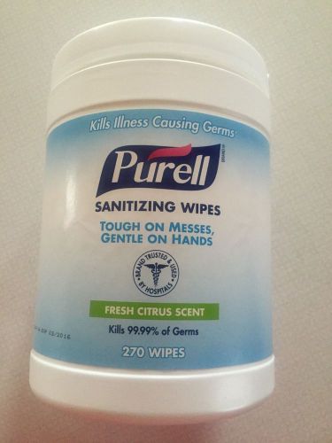 SEALED NEW Purell Hand Sanitizer Wipes 270 CT. Fresh Citrus Scent 6x6.75