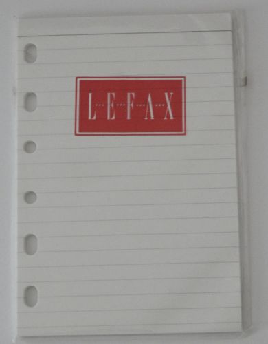Lefax White Ruled  Planner Refill Pages 4 or 6 Ring 3 1/4 x 4 3/4