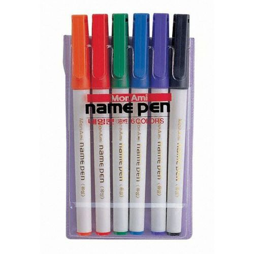 Monami 6 Color Permanent Ink Name Pen Fine Point 1mm