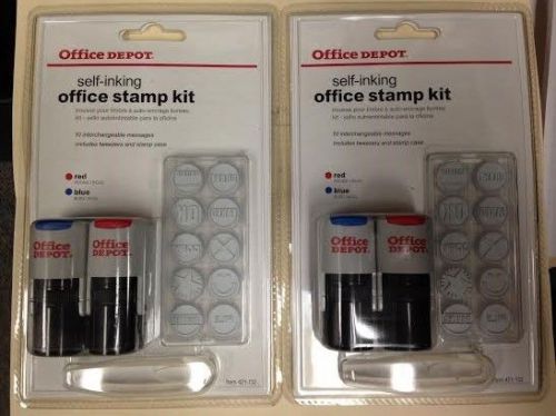 2 Office Depot Self-Inking Office Stamp Kits (Item #421-132, ISBN 735854325404)