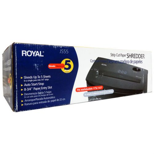 Royal Machines JS55 6-Sheet Strip-cut Desktop Shredder Black