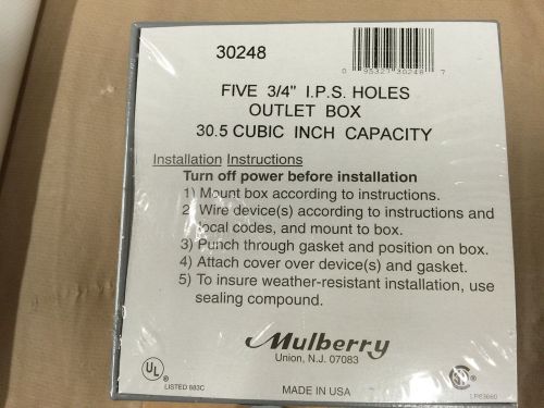 Lot of 9: builders supply Mulberry 3-Gang Five  3/4 ” I.P.S. Holes Outlet Box-GC