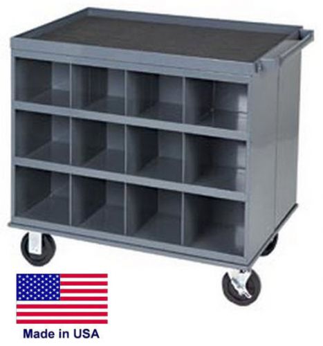 WORK STATION Mobile - Portable Steel Workbench Cabinet - 24 Compartments