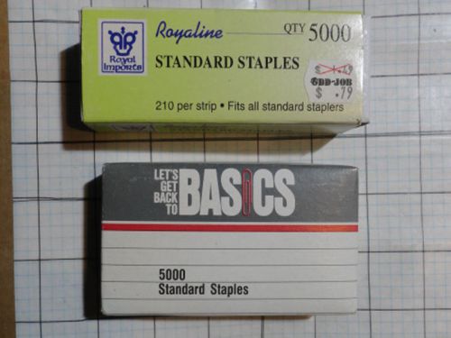 2x packs boxes 5,000/ea STANDARD STAPLER STAPLES Basics Royaline / 10,000 total