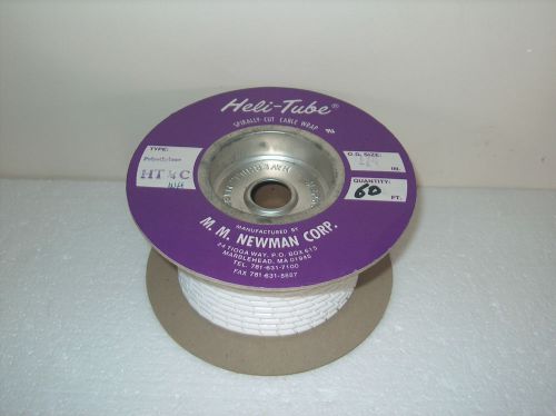 60&#039; ROLL NEWMAN 1/4&#034; HELI-TUBE SPIRAL CUT CABLE WRAP WHITE ** NEW **