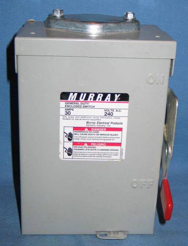 MURRAY GU221AW 240-Volt 2 Pole Outdoor Rated 30 Amp Disconnect Switch Box N/F