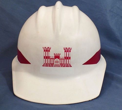 Vintage White E.D. BULLARD 302 / 303 Hard Hat - Hard Boiled - Red Castle Logo