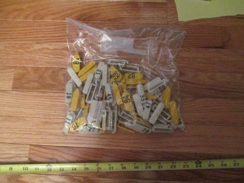 Cattle Livestock Vintage numbered ear tags about 65 not in order RMC Plastic